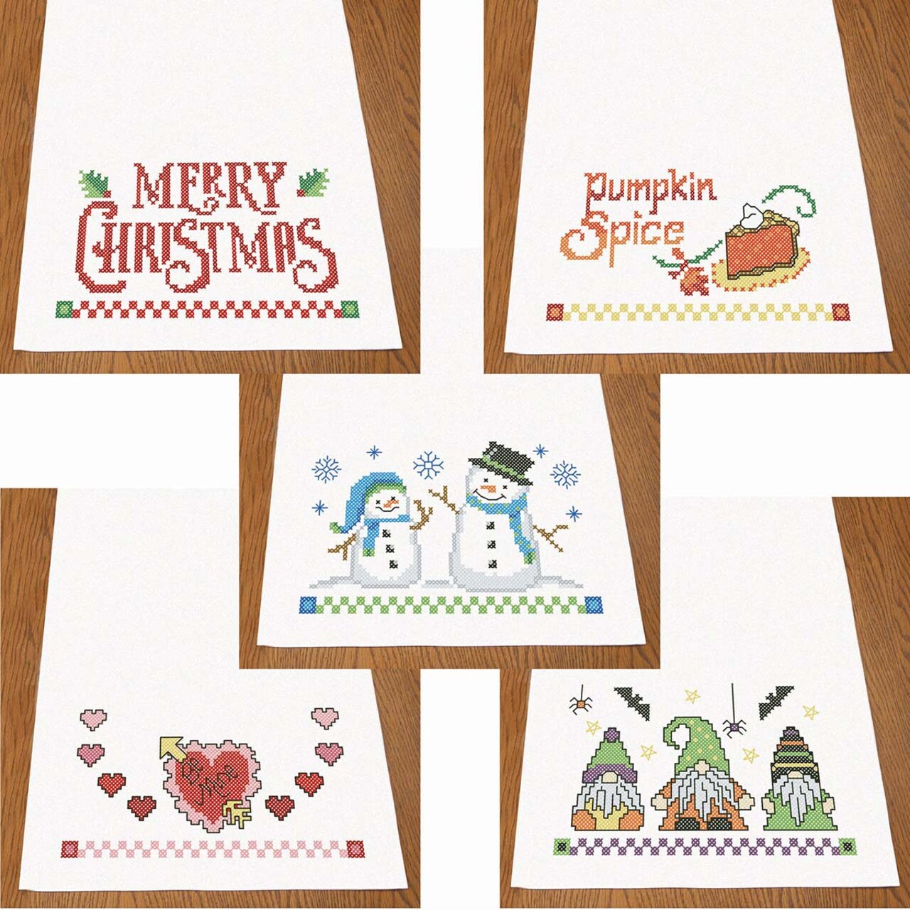 Herrschners Holiday Collection Table Runners Stamped Cross-Stitch